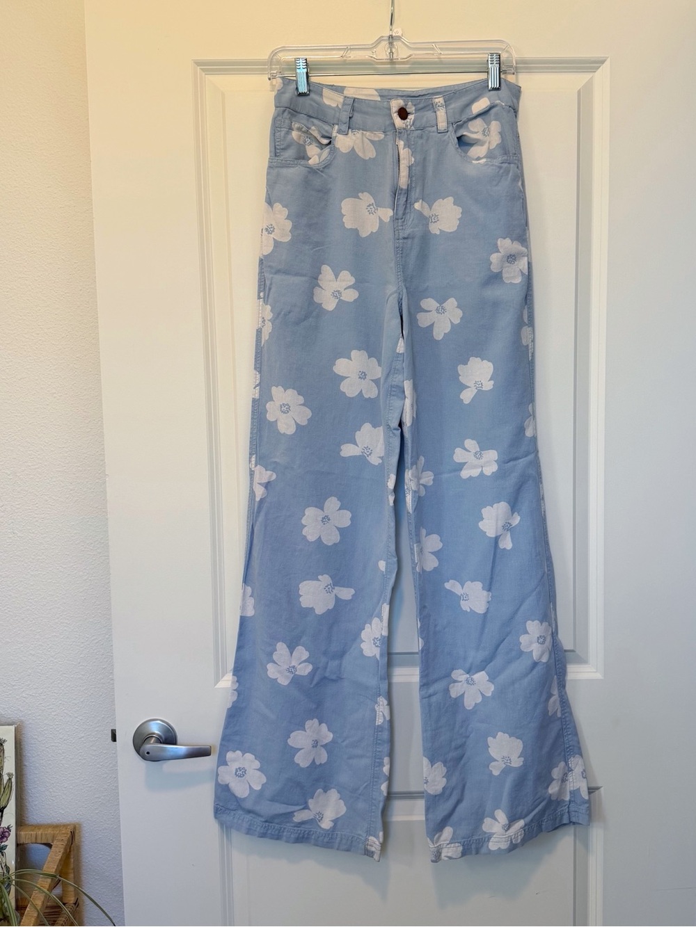 O'Neill Light Blue Wide-Leg Floral Jeans